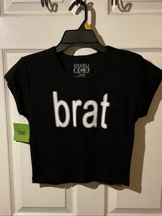 Charli XCX Tops - Charli XCX Black 'Brat' Crop Tee